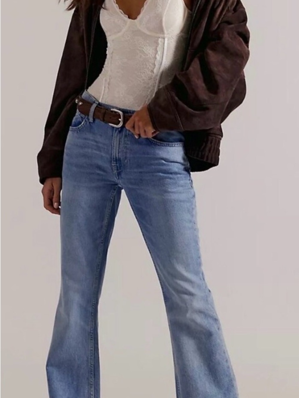 Free People Light Blue Flare Jeans